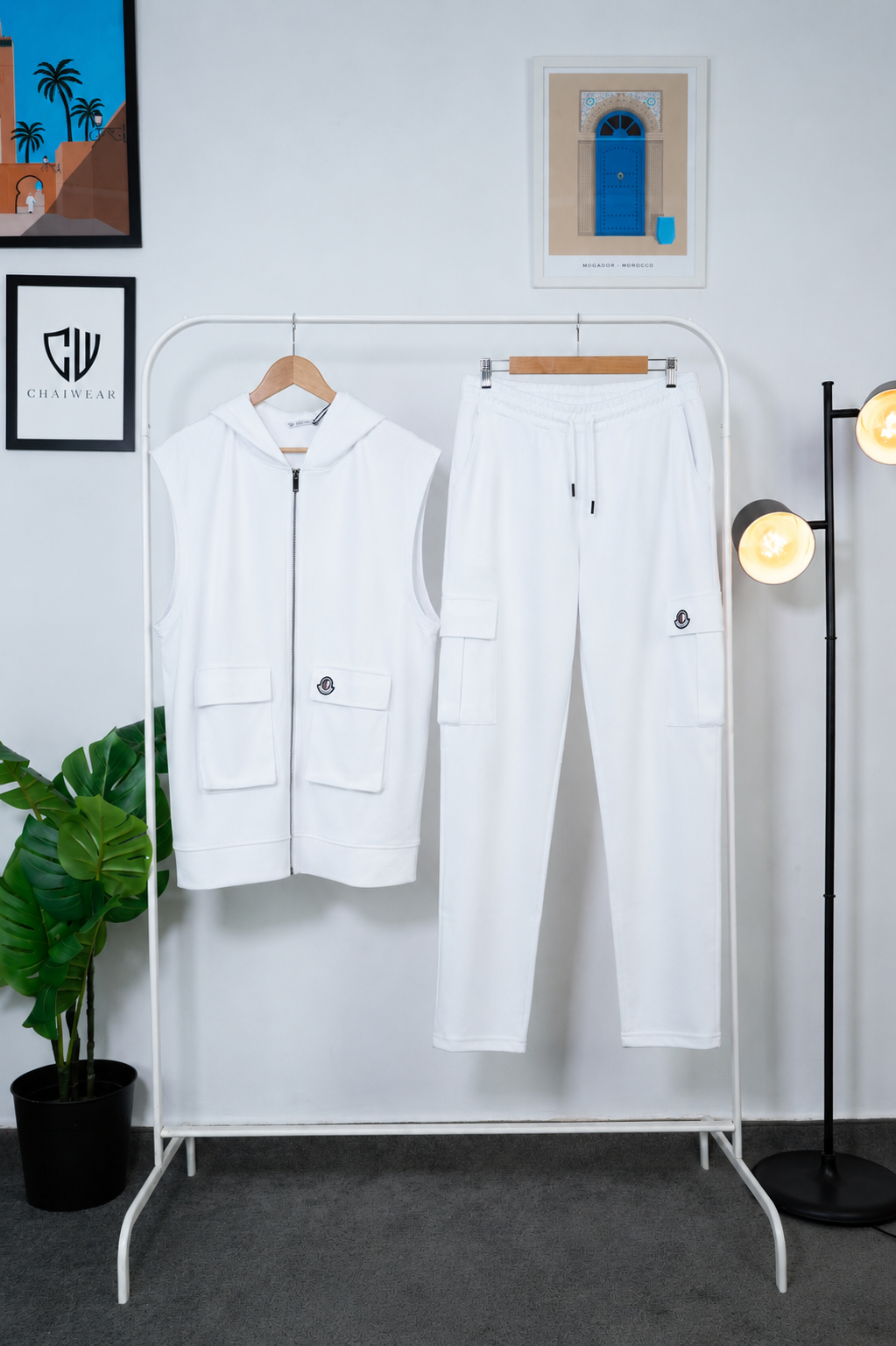Pantalon et Gilet Oversize avec capuche en coton lourd 320 GSM
