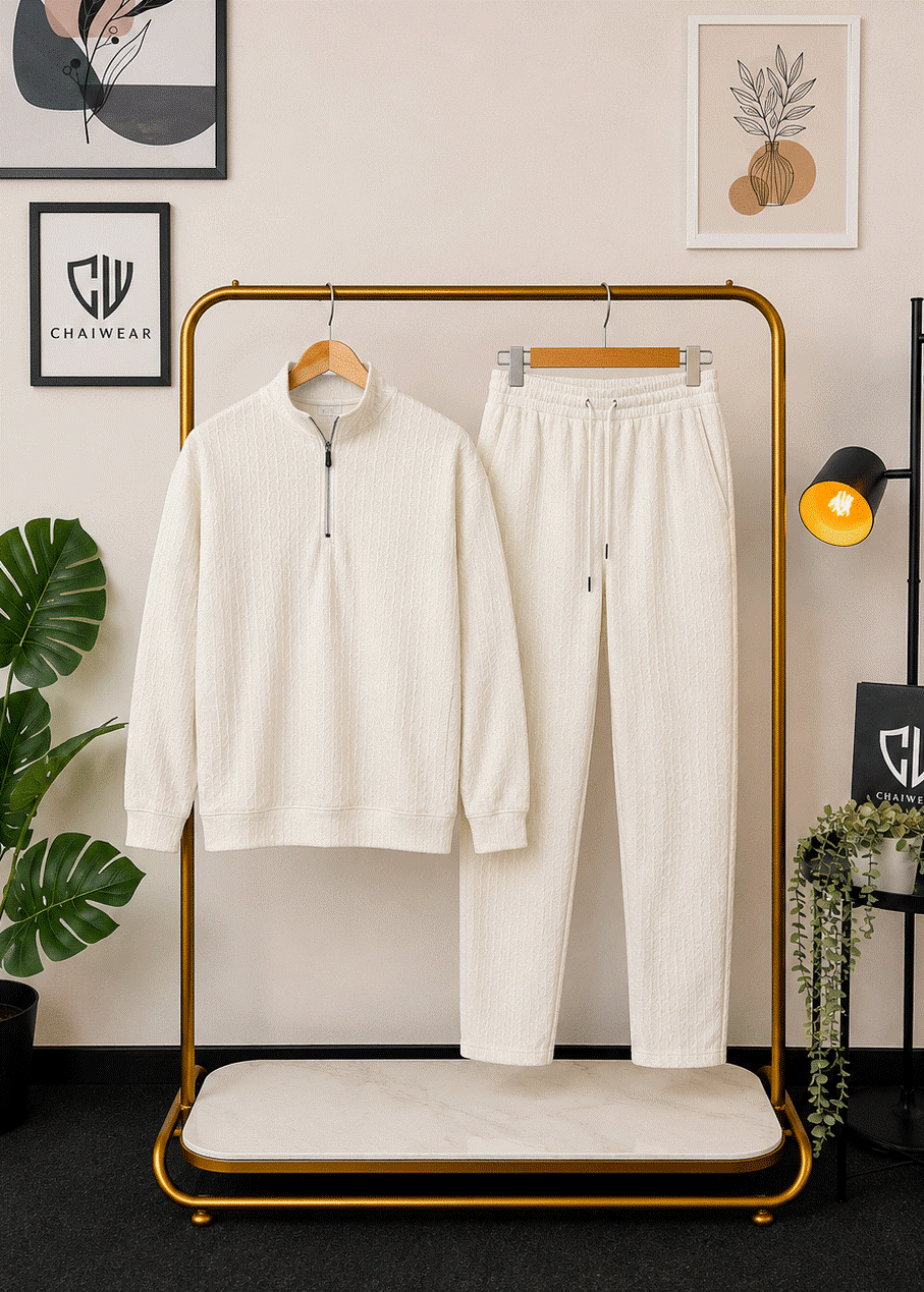 Pantalon et sweat-shirt avec fermeture éclair en velour lourd 280 g/m²