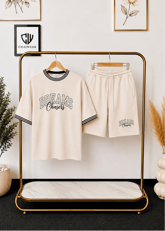 Short et T-shirt Dreams Chasers en coton lourd 320 GSM