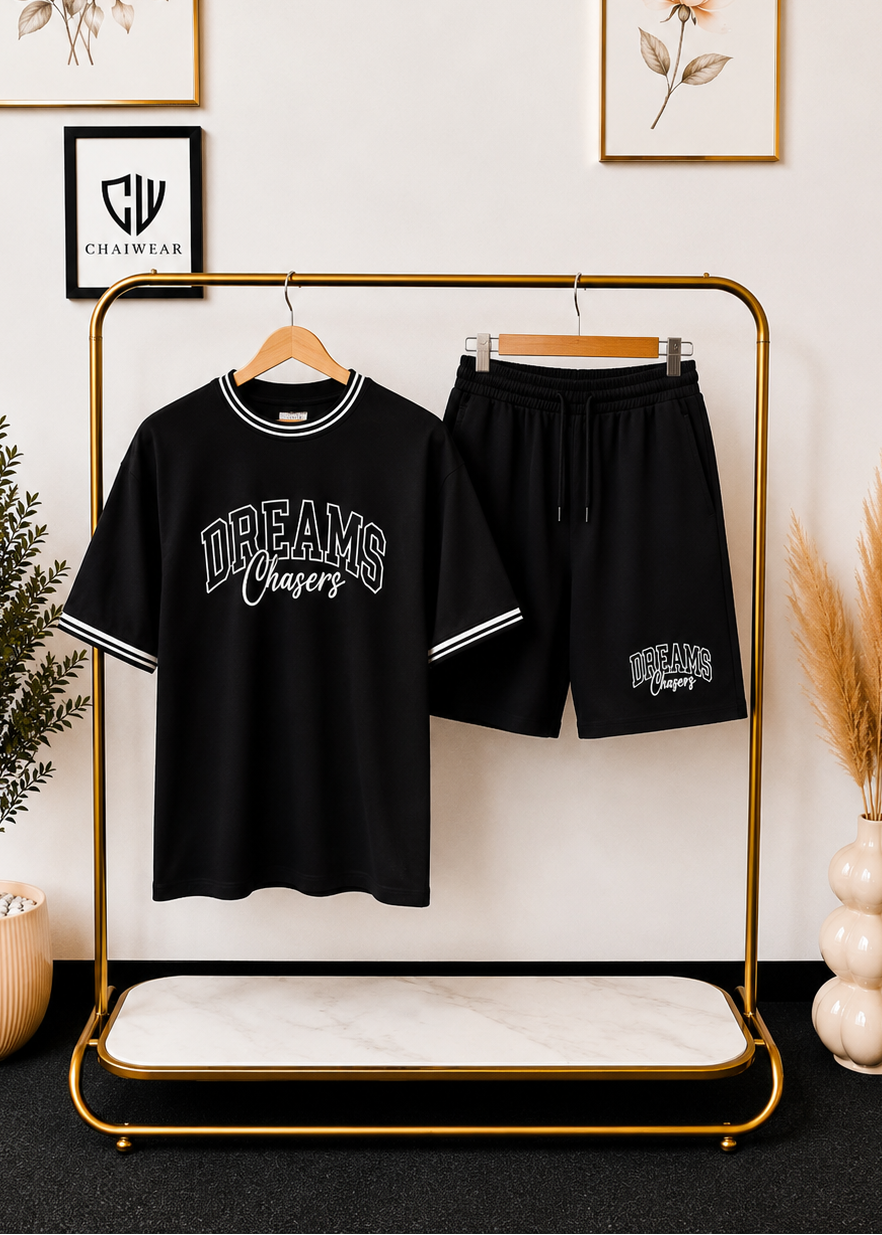Short et T-shirt Dreams Chasers en coton lourd 320 GSM