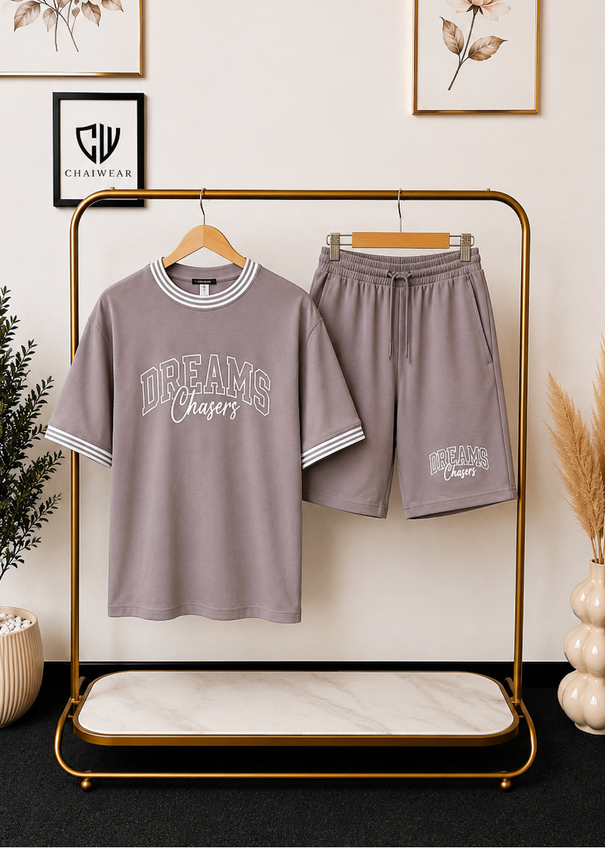 Short et T-shirt Dreams Chasers en coton lourd 320 GSM