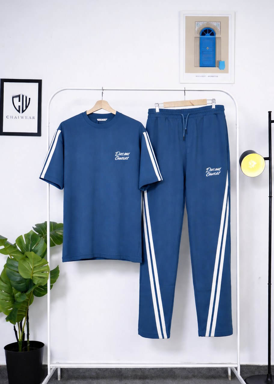 Pantalon et T-shirt Oversize en coton lourd 320 GSM Motif Dreams Chasers Bande