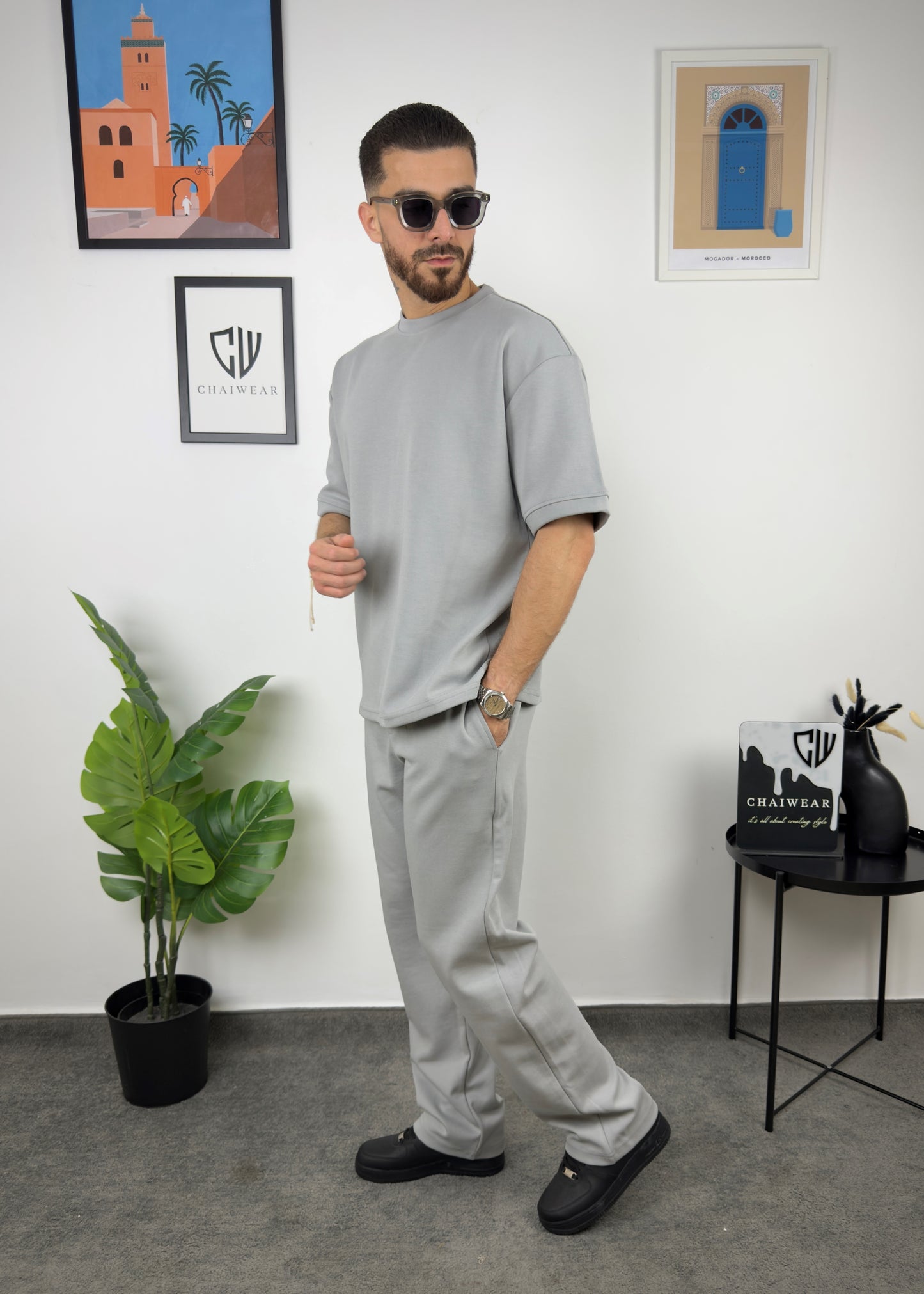 Pantalon et T-shirt Oversize en coton lourd 320 GSM Simple