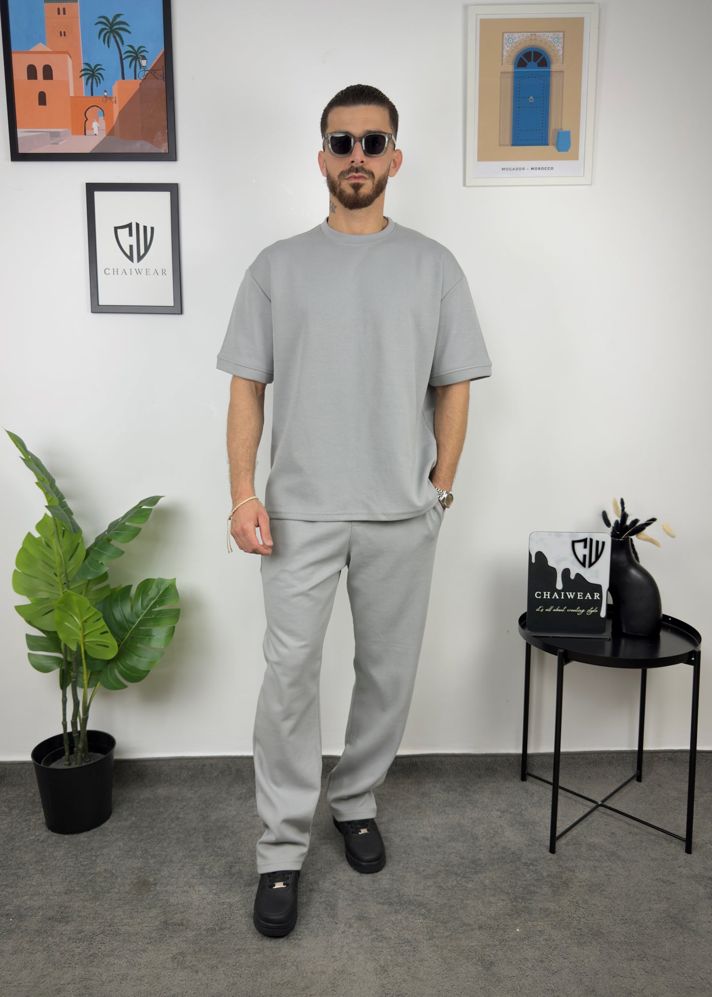 Pantalon et T-shirt Oversize en coton lourd 320 GSM Simple