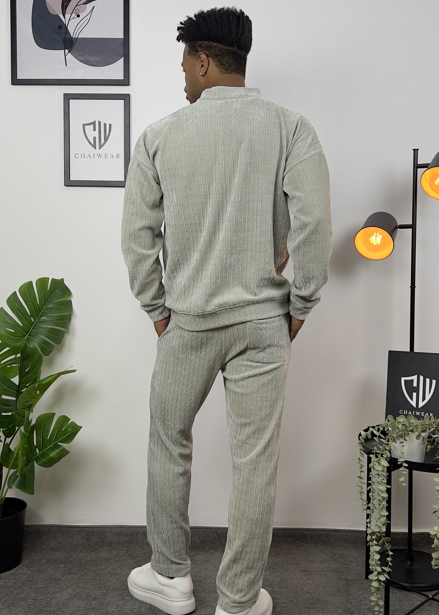 Pantalon et sweat-shirt avec fermeture éclair en velour lourd 280 g/m²