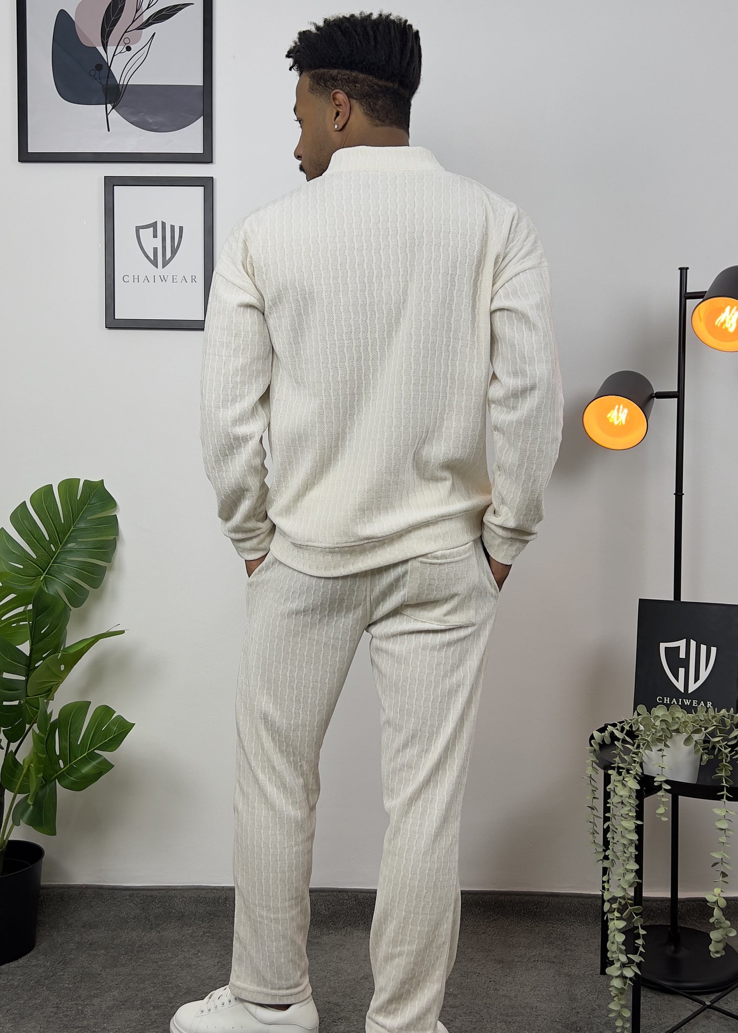 Pantalon et sweat-shirt avec fermeture éclair en velour lourd 280 g/m²