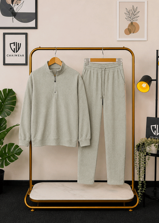 Pantalon et sweat-shirt avec fermeture éclair en velour lourd 280 g/m²